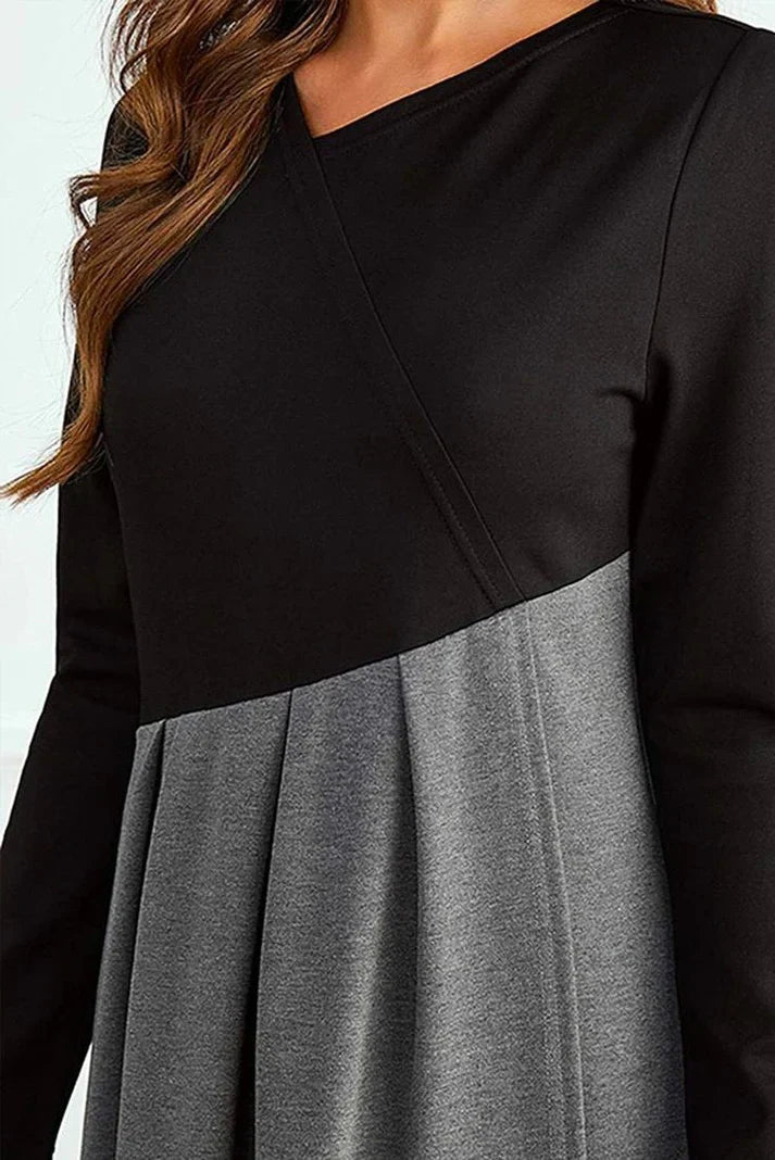 Gaby - Maxi robe d'automne élégante à manches longues Gris 2