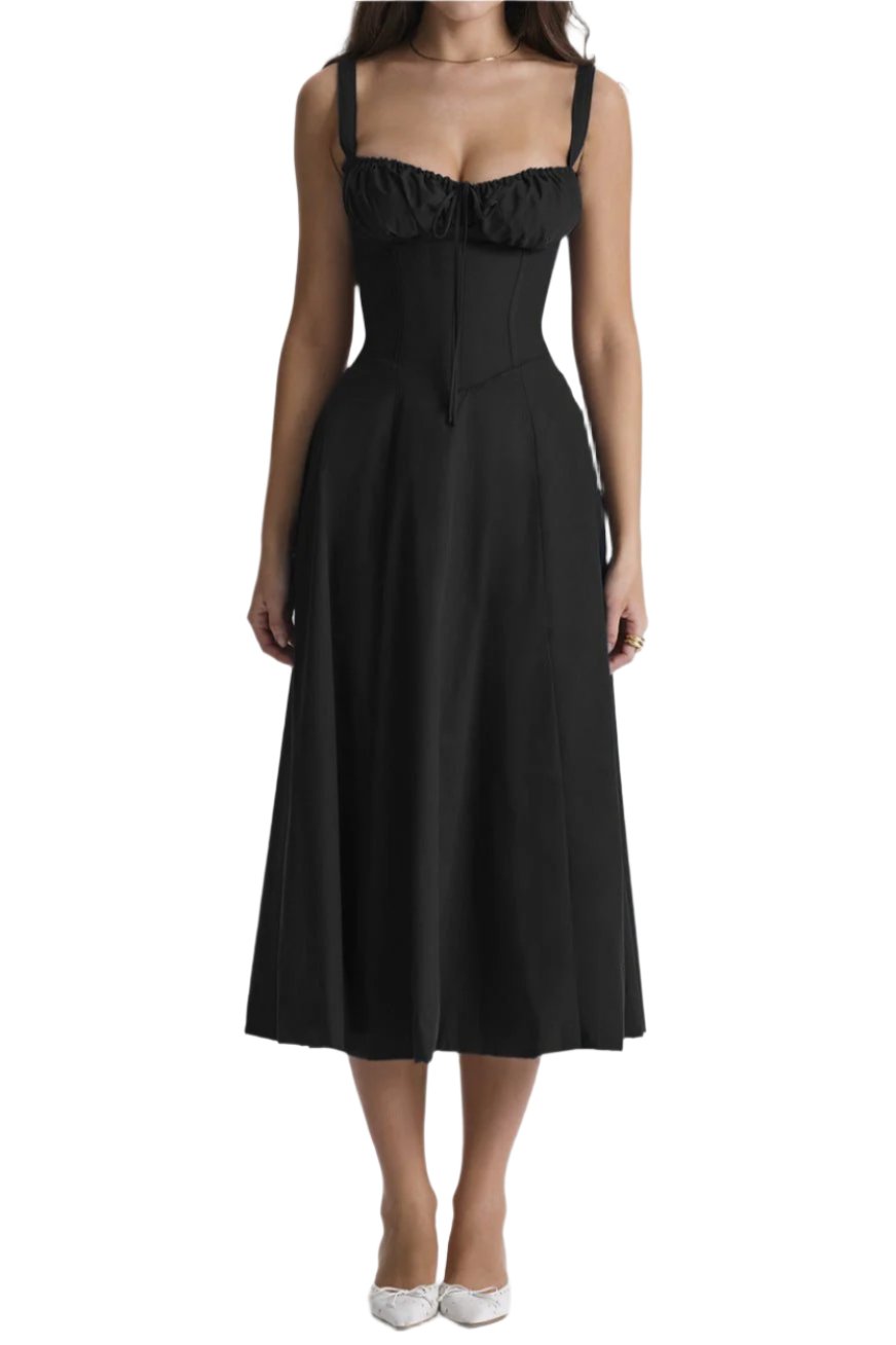 Gaelane - Elegant waist dress - Flattering and stylish Noir