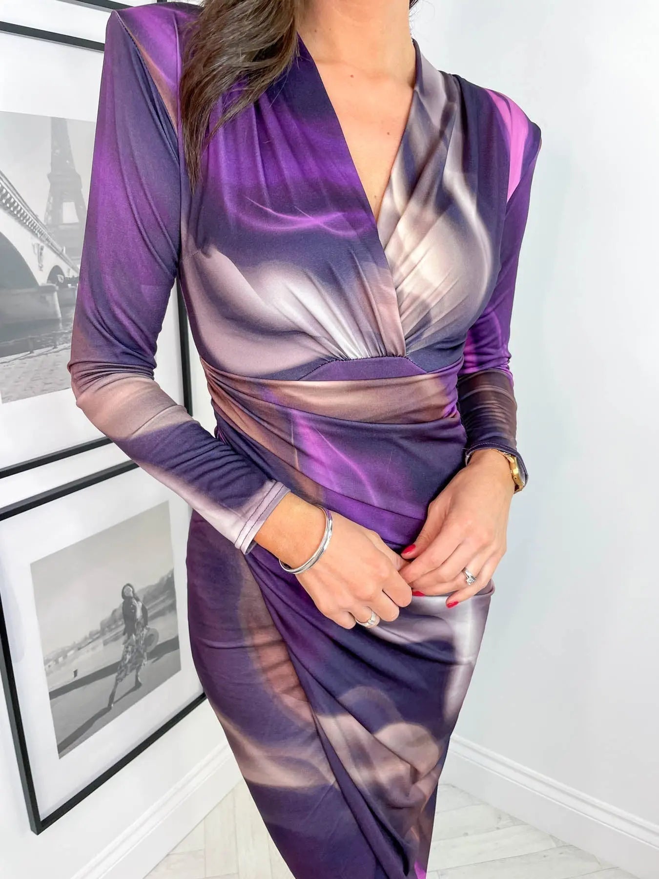 Gaetane - Robe midi chic pour toutes les occasions Lila 2