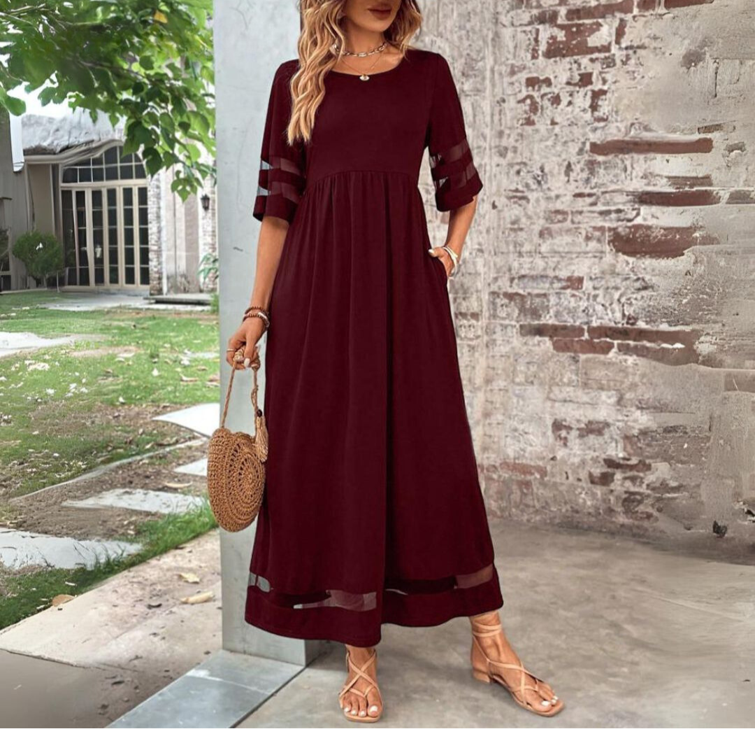 Galatée - Maxi-robe élégante et intemporelle Brun marron