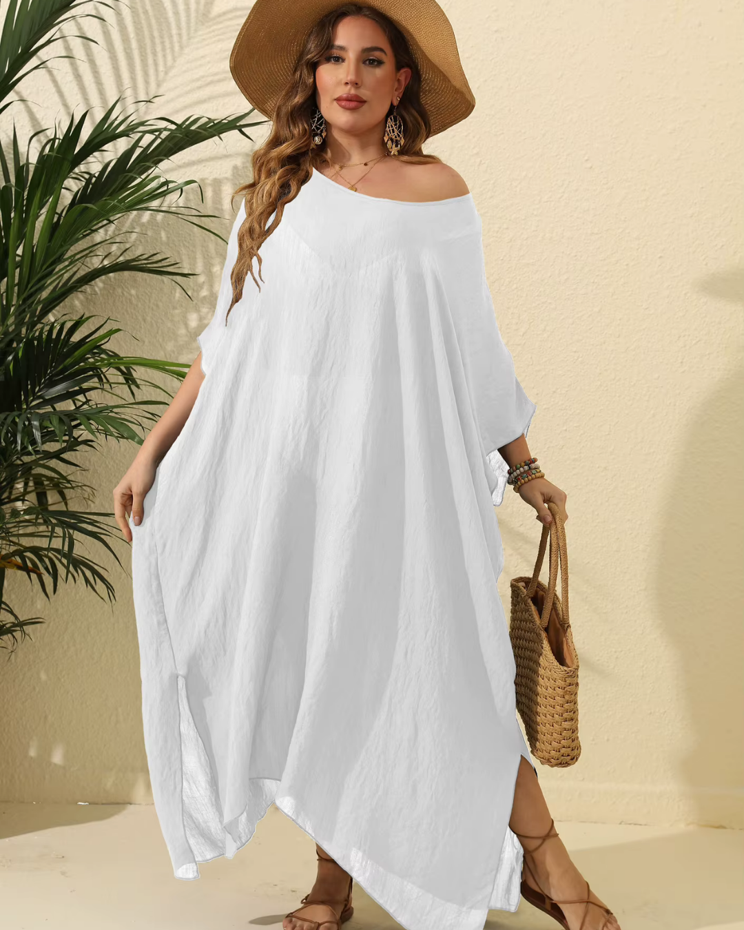 Gennifer - Robe minimaliste pour les journées d'été décontractées et les loisirs Blanc