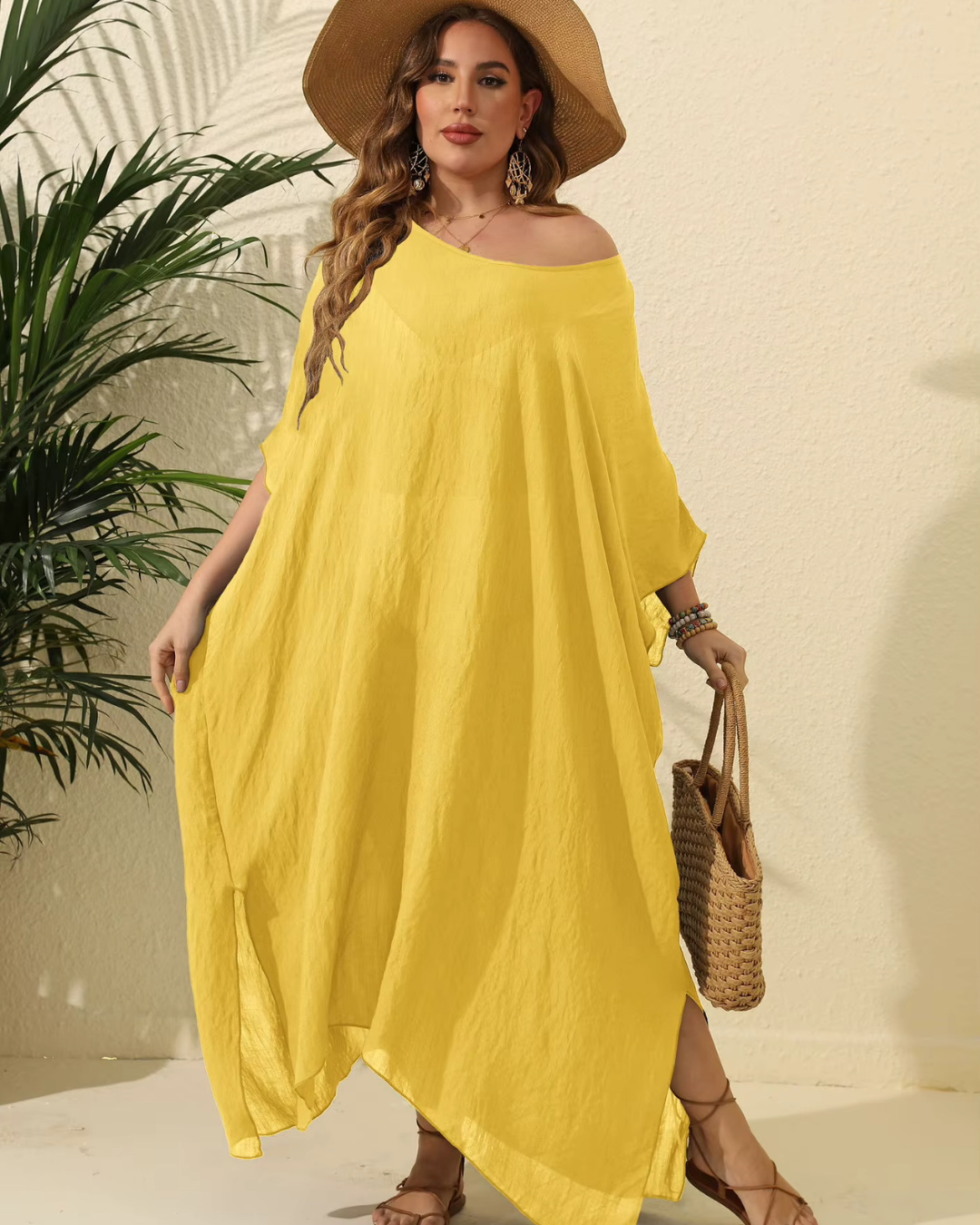 Gennifer - Robe minimaliste pour les journées d'été décontractées et les loisirs Jaune 2