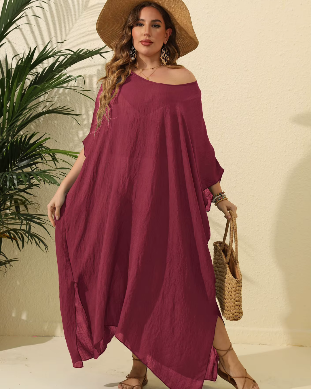 Gennifer - Robe minimaliste pour les journées d'été décontractées et les loisirs Rouge 2