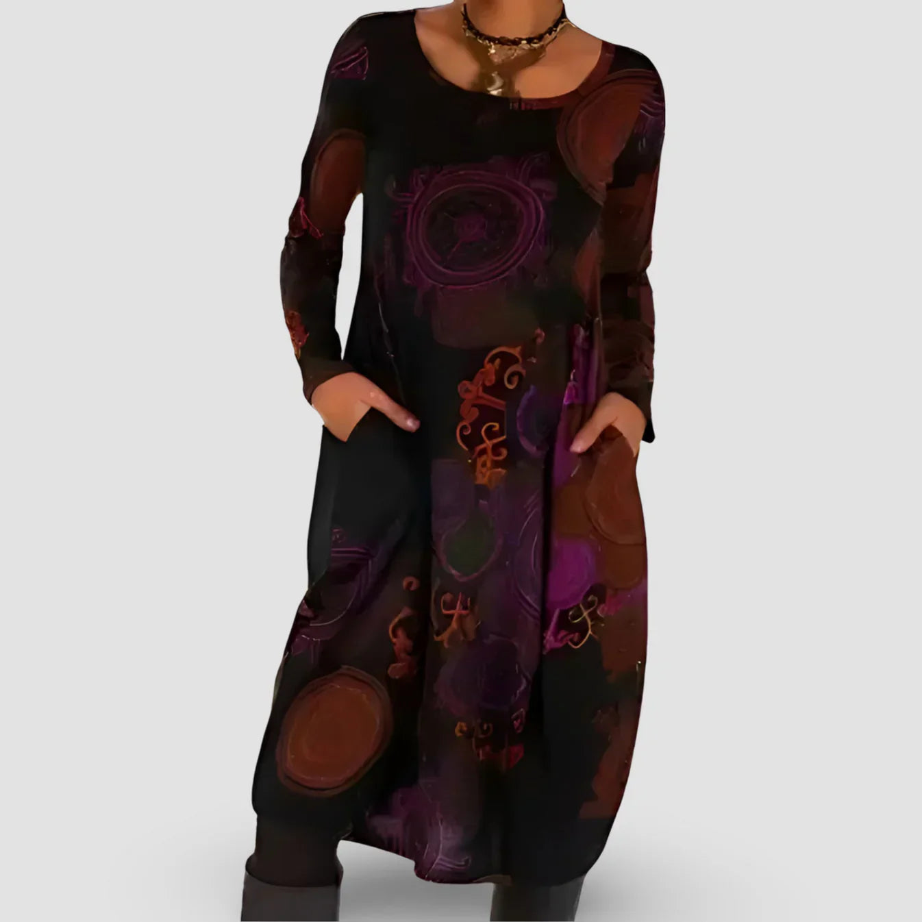 Giuseppina - Robe d'hiver à l'élégance bohème Rouge 2
