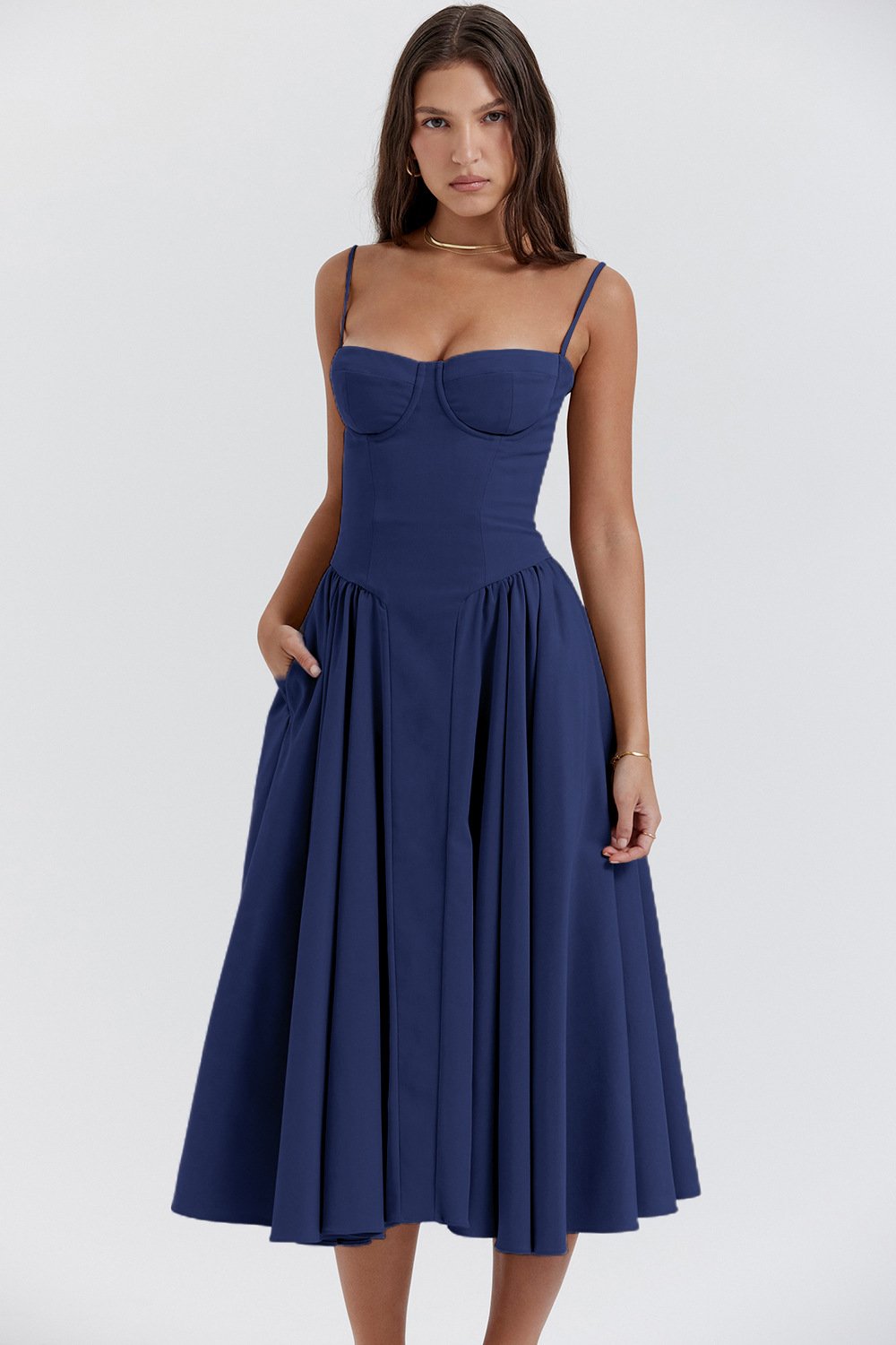 Hélène – Robe Midi Femme Ample et Légère à Bretelles 12