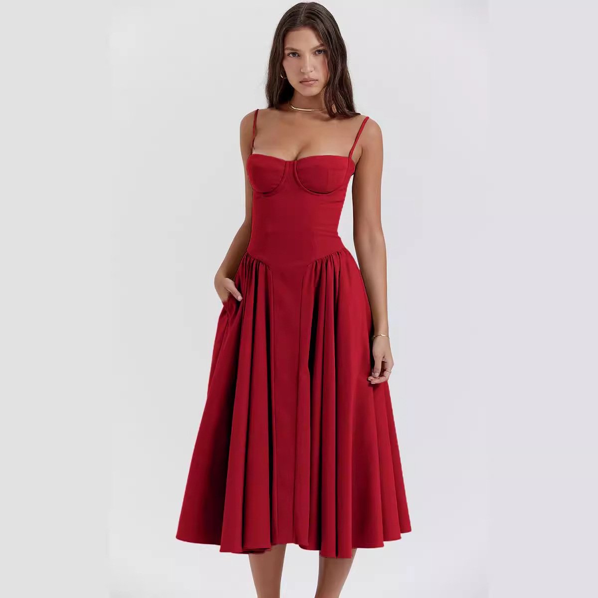 Hélène – Robe Midi Femme Ample et Légère à Bretelles 3