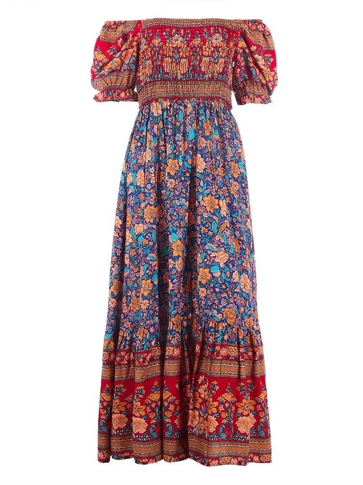 Héloïse - Robe soleil femme fleurie Rouge 2