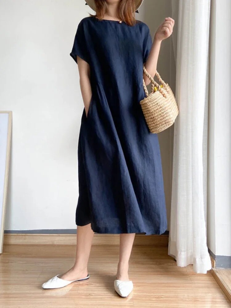 Hacina - Robe grande taille Bleu marine
