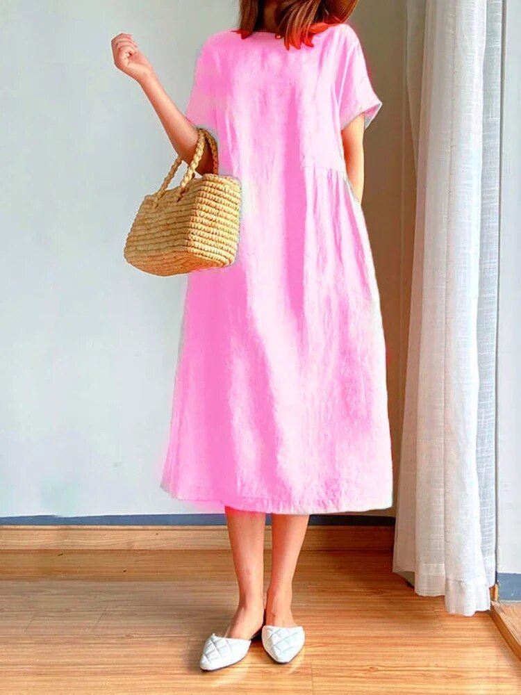 Hacina - Robe grande taille Rose