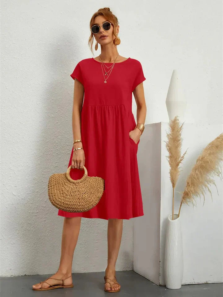 Hajarah - Robe d'été pour femme Rouge