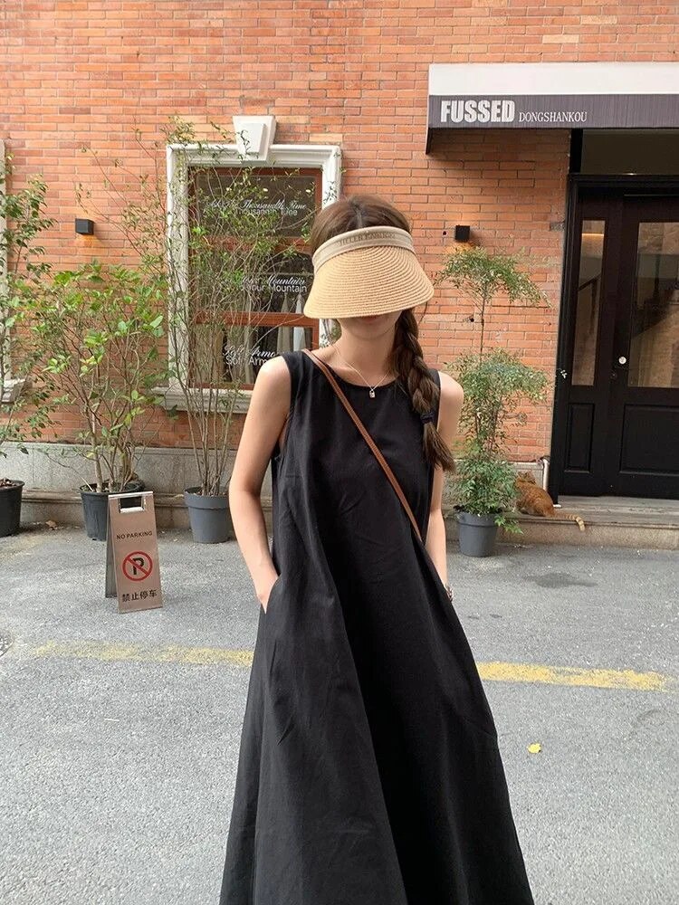 Hazar - Robe gilet caraco sans manches Noir 2