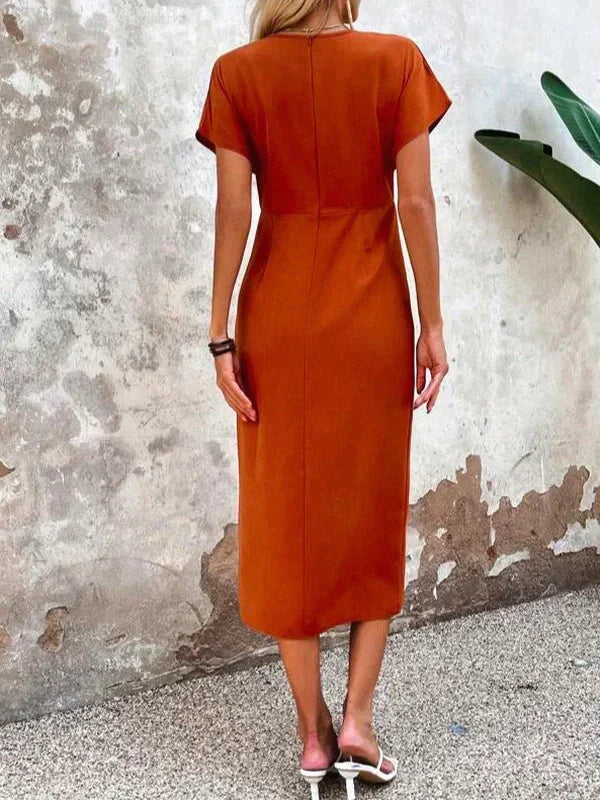Henriette - Robe midi femme col V L'Orange 5