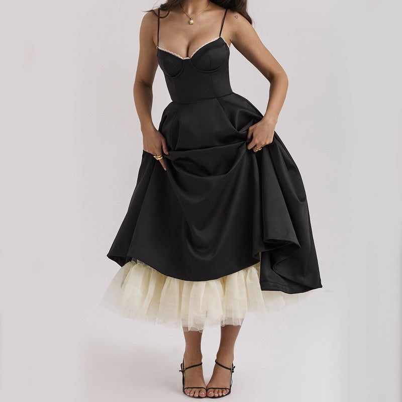 Hinda - Robe d'été pour femme Noir 5