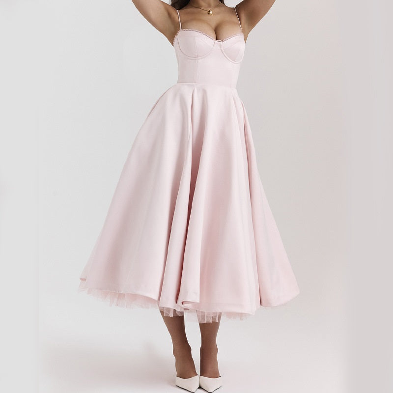 Hinda - Robe d'été pour femme Rose