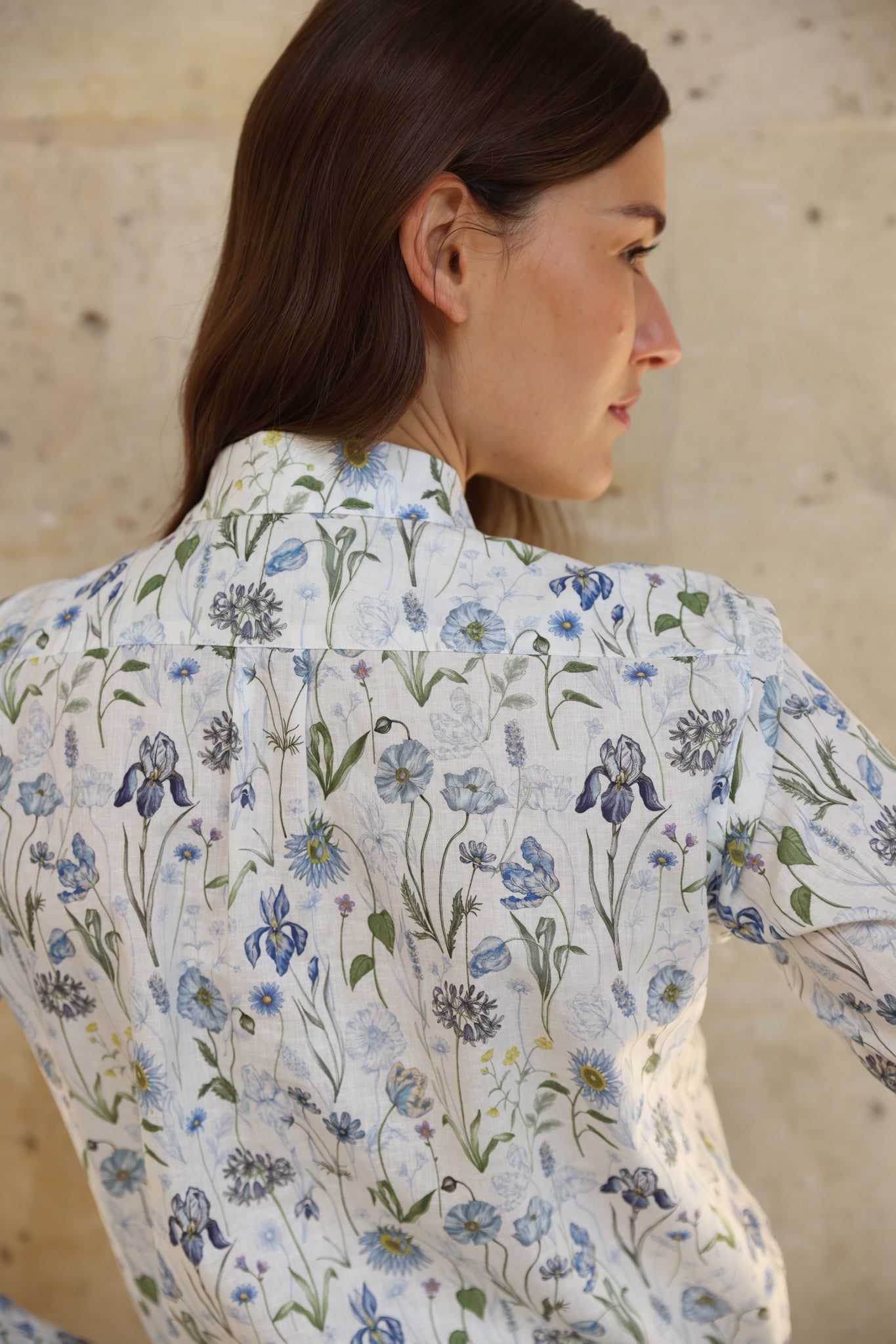 Honorine – Chemisier Canelle Lin Coton Liberty Motif Herbier 5