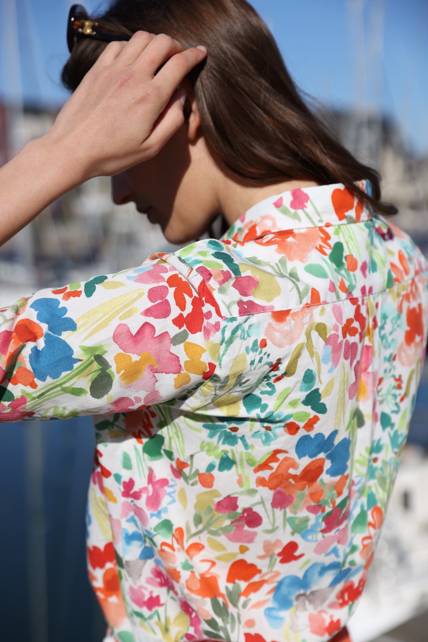 Hortense – Chemisier Canelle Lin Coton Motif Fleurs d'Été 3
