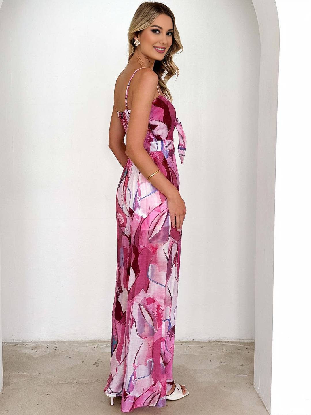 Hortense – Combinaison Fleurie Femme Noeud Papillon Décontractée 10