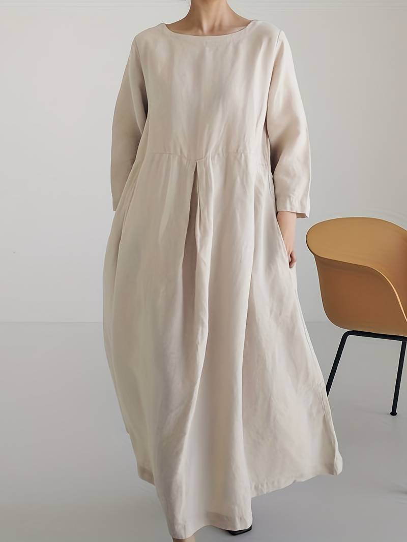 Hortense – Robe Longue Femme Décontractée avec Ourlet Plissé 2