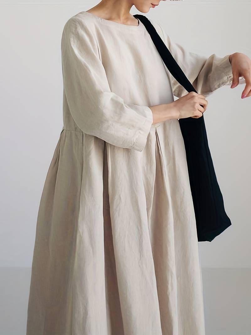 Hortense – Robe Longue Femme Décontractée avec Ourlet Plissé 3