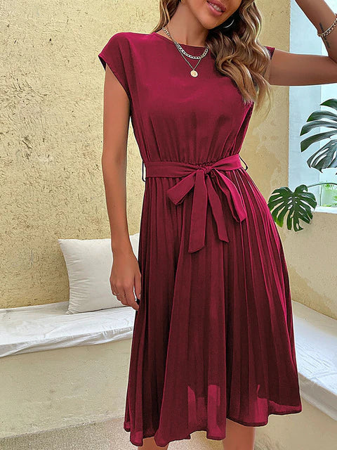 Huguette - Robe d'été élégante pour femme Rouge vin