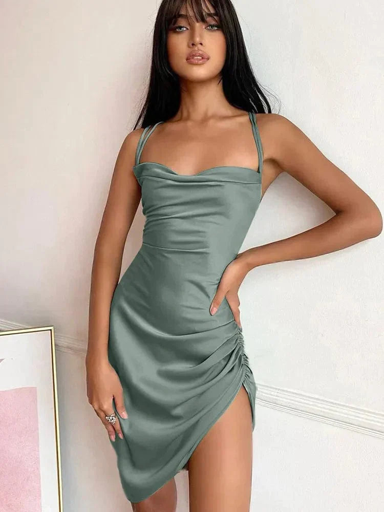 Iléana -Trendy robe de mode stylée Vert foncé
