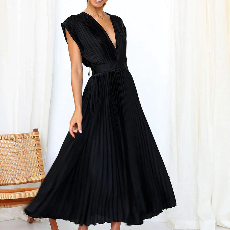 Iléna - Robe femme à volants Noir