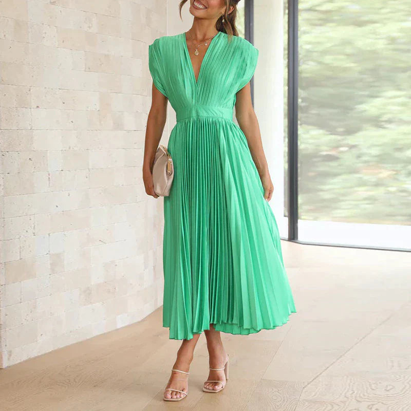 Iléna - Robe femme à volants Vert