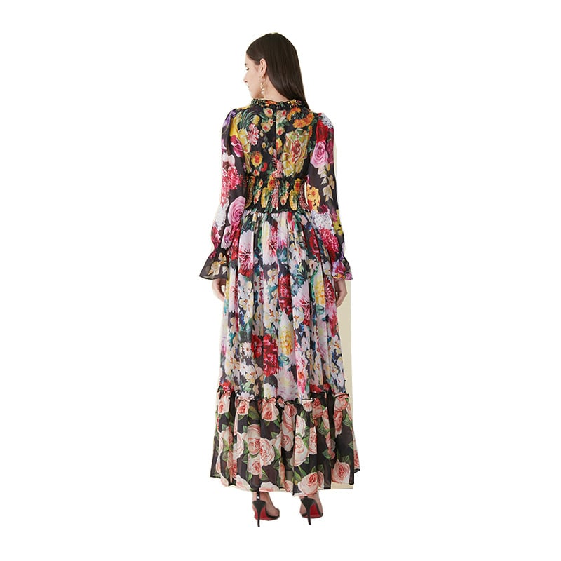 Iliade - Robe maxi imprimée avec motifs floraux Rouge 3