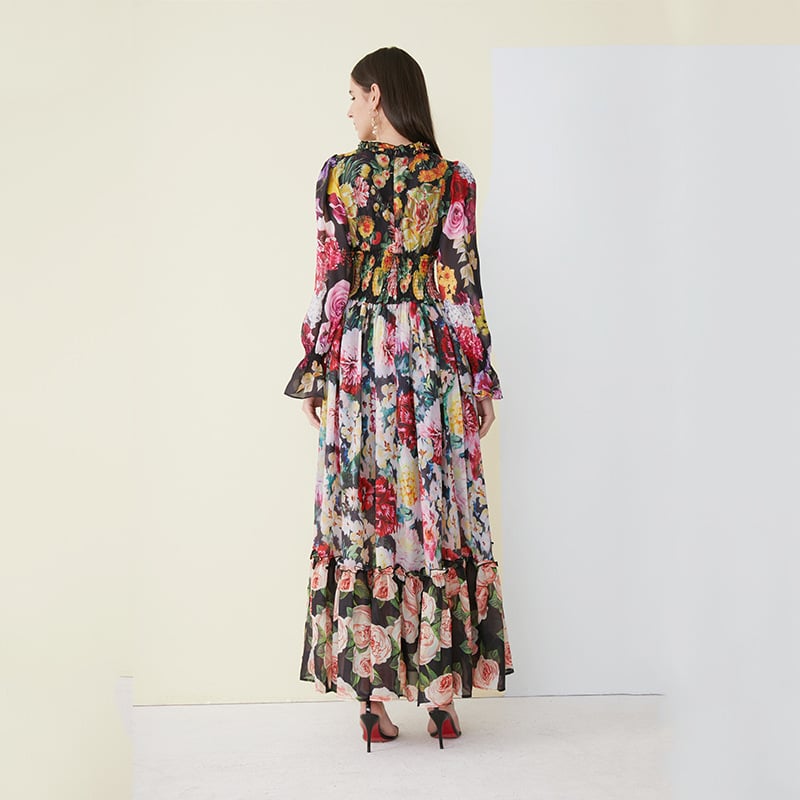 Iliade - Robe maxi imprimée avec motifs floraux Rouge 5