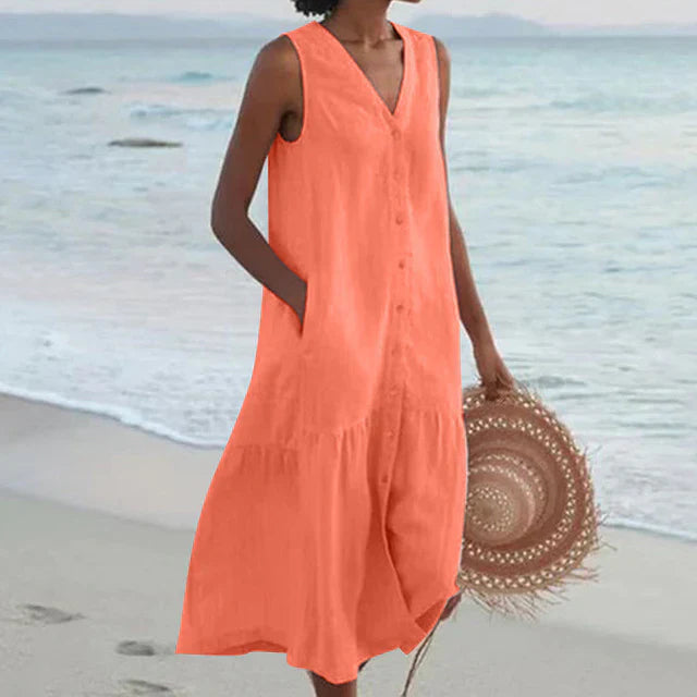 Ilyana - Robe d'été confortable pour femme L'Orange