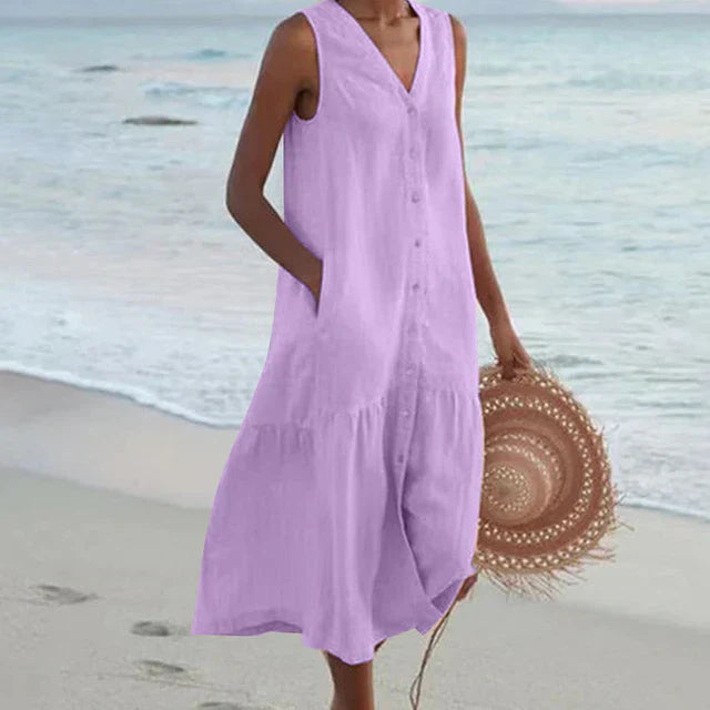 Ilyana - Robe d'été confortable pour femme Lila
