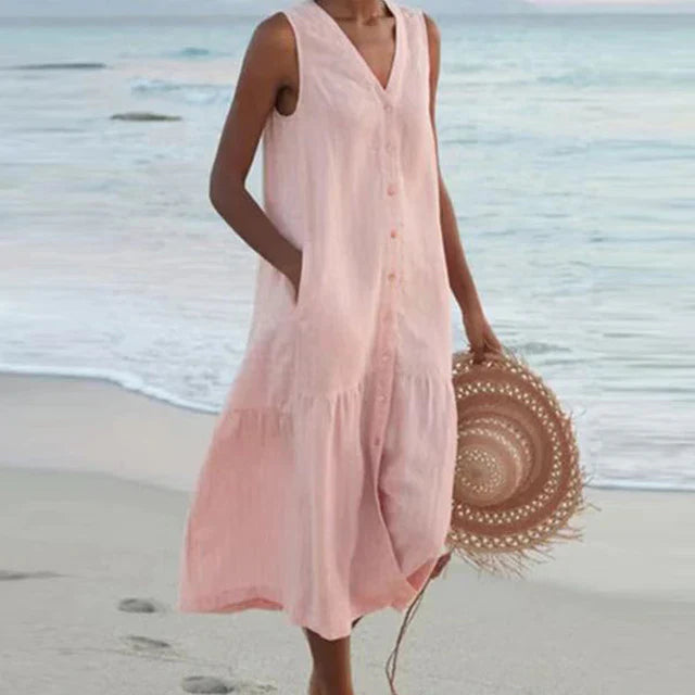 Ilyana - Robe d'été confortable pour femme Rose