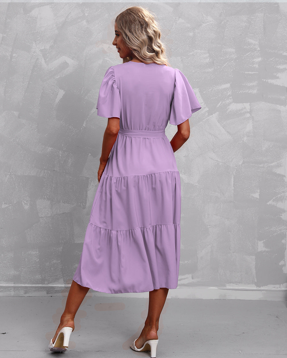 Inès - Robe d'été classique à volants Lila 3