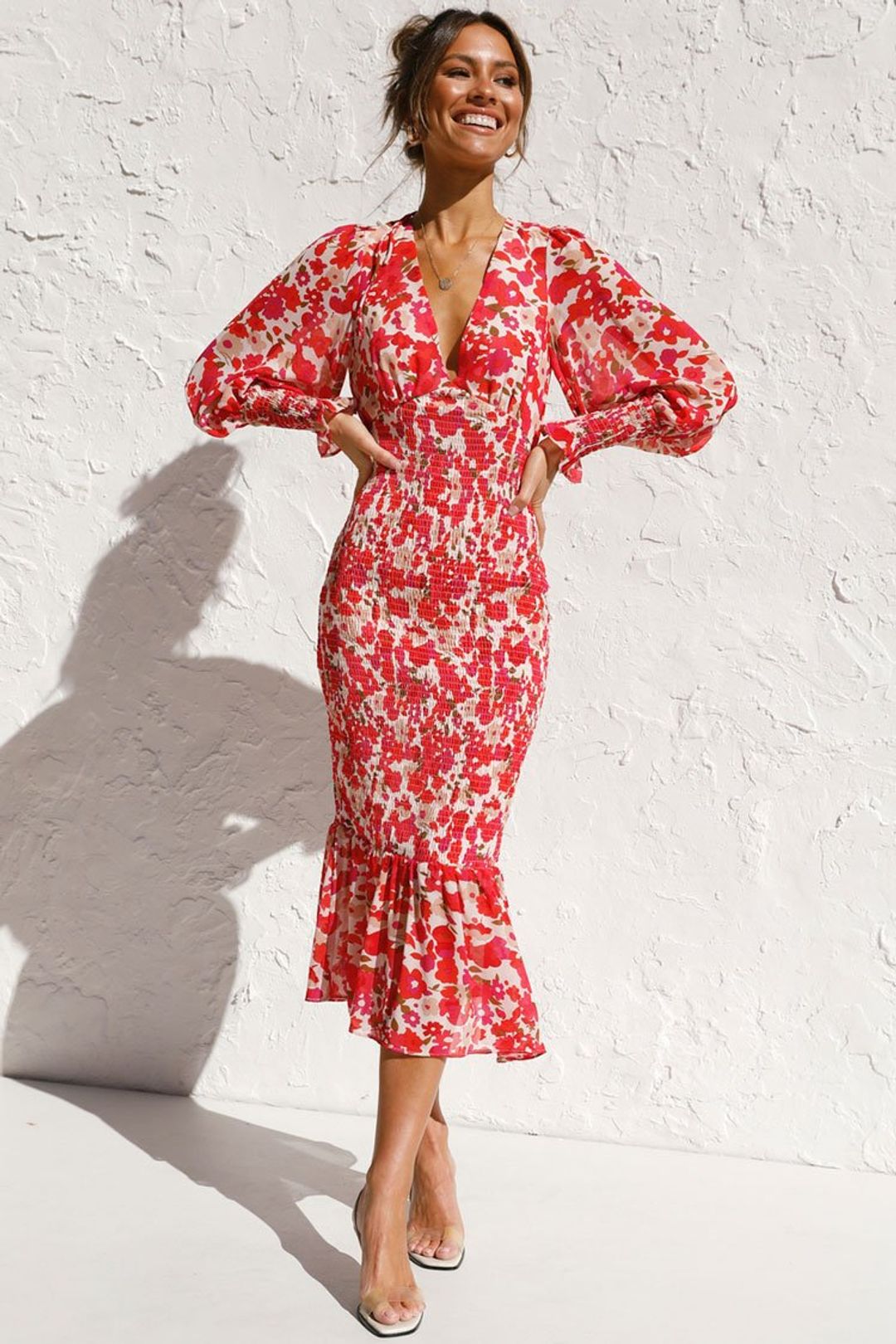 Iria - Robe d'été élégante haut de gamme Rouge