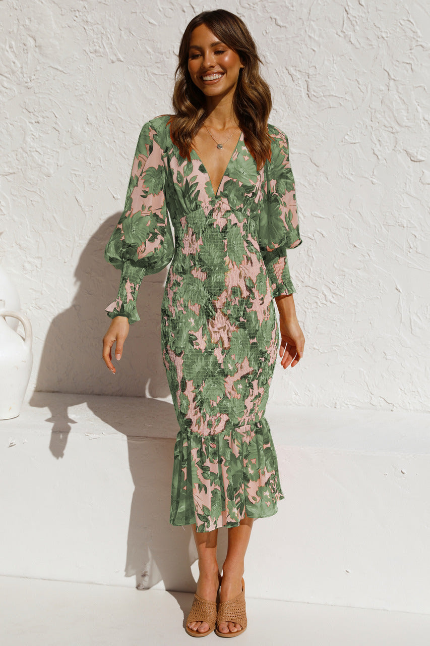 Iria - Robe d'été élégante haut de gamme Vert