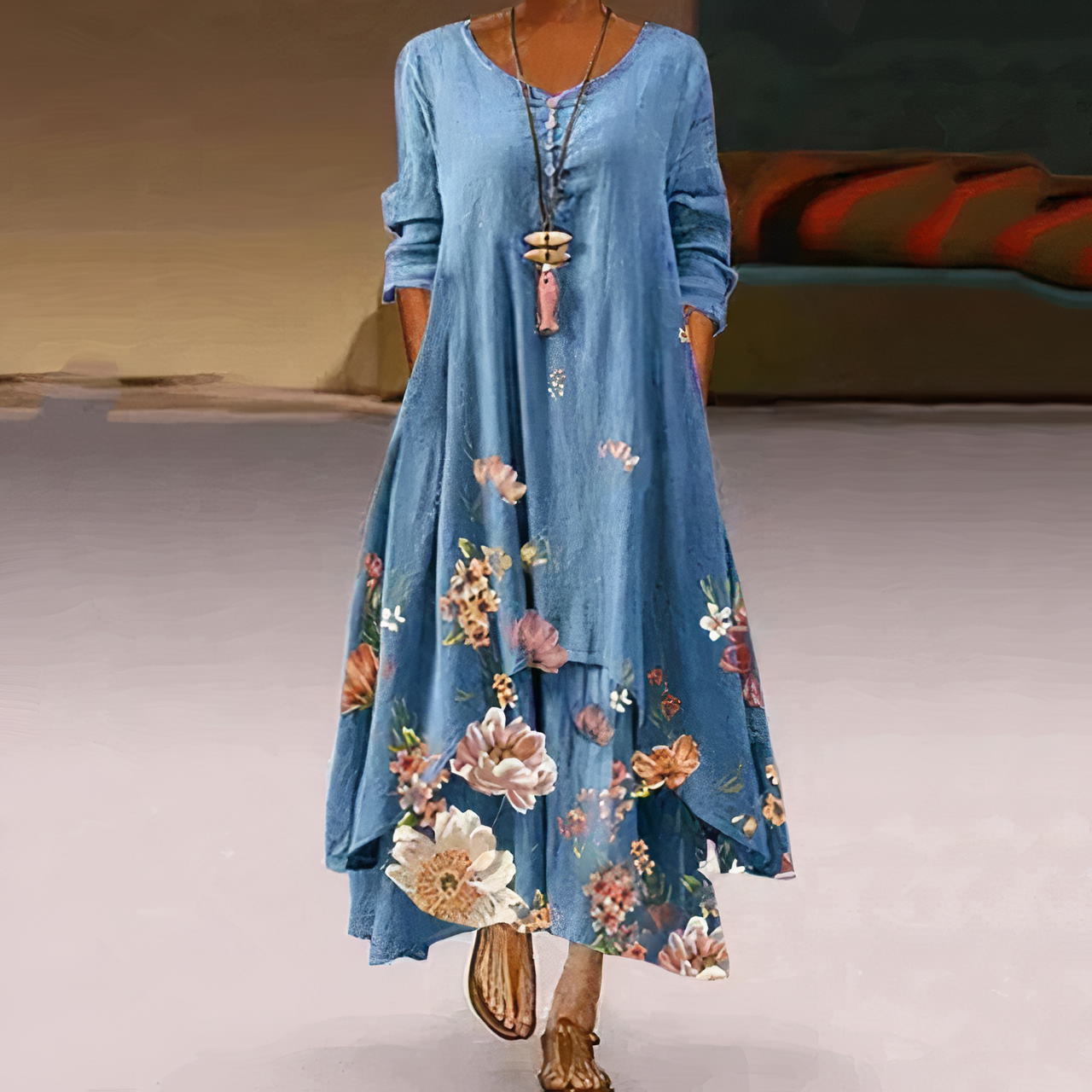 Irinaëlle - Robe de mode élégante Bleu