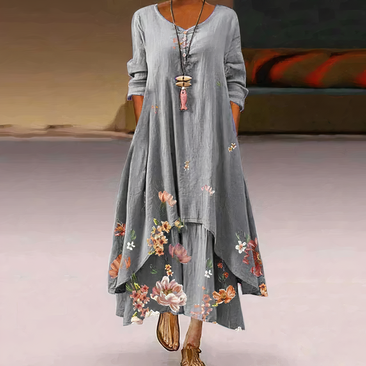 Irinaëlle - Robe de mode élégante Gris