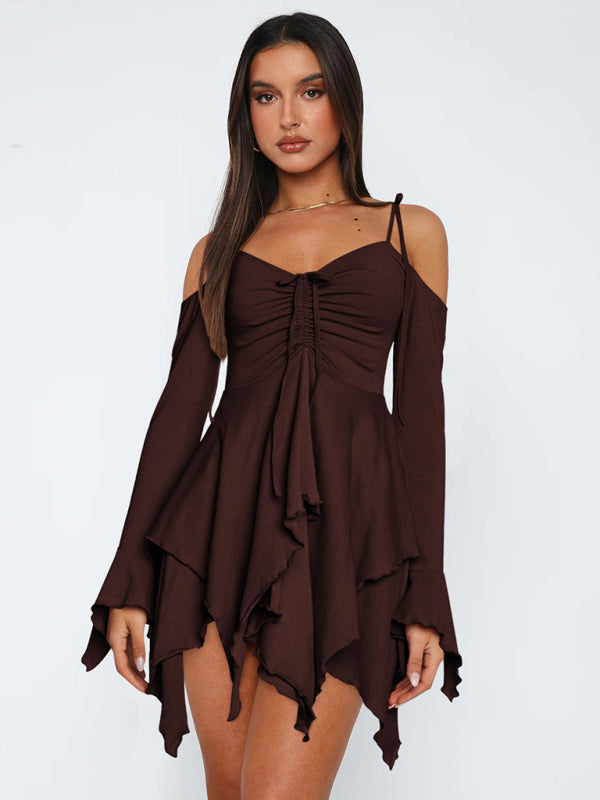 Isabeau - Mini robe multi couches Café
