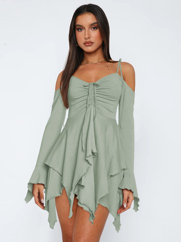 Isabeau - Mini robe multi couches Vert