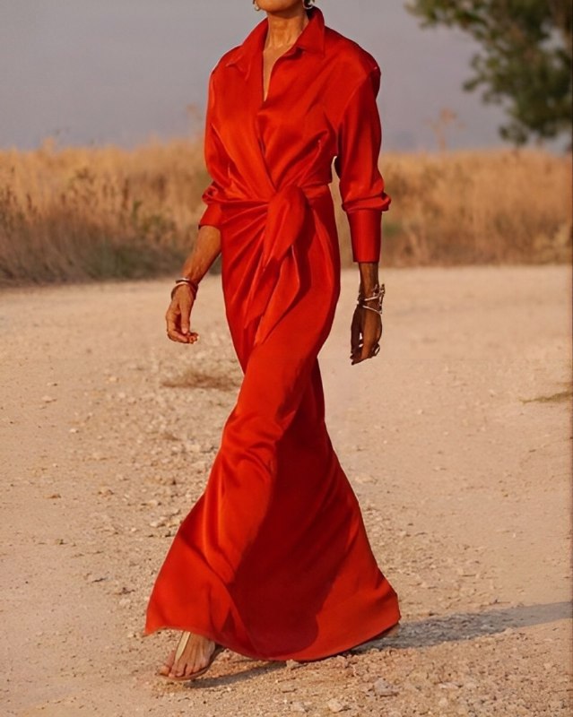 Isel - Robe femme raffinée Rouge