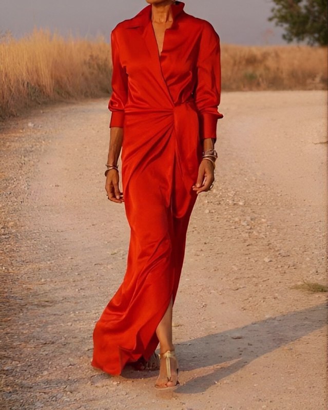 Isel - Robe femme raffinée Rouge 3