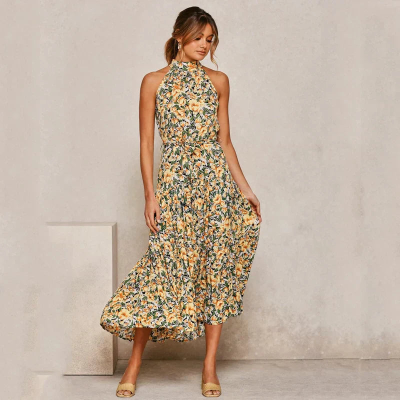 Isil - Robe dos nu à pois Lavish Jaune