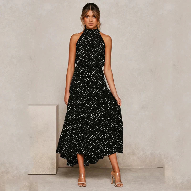 Isil - Robe dos nu à pois Lavish Noir