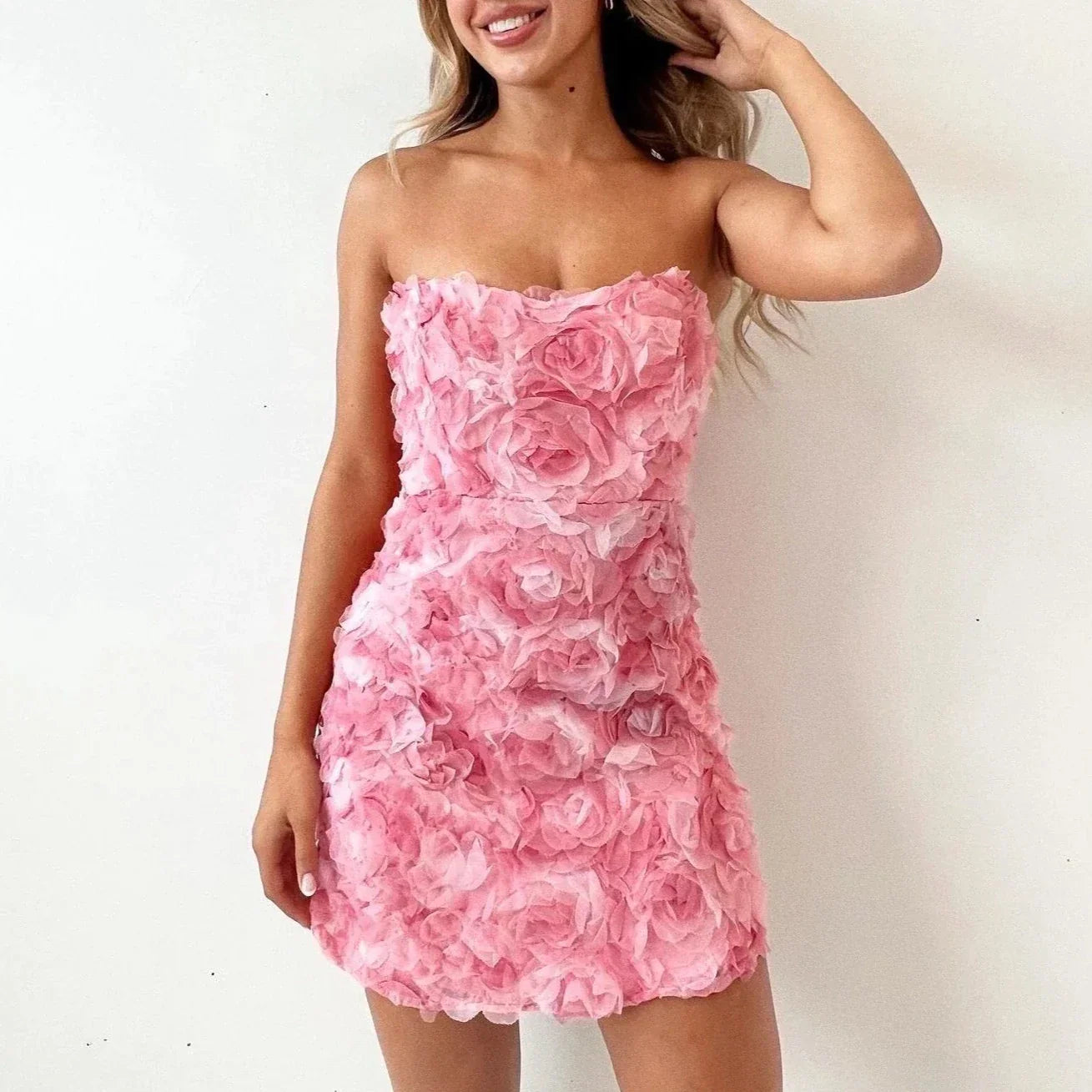 Ivana - Robe sans bretelles pour femme Rose 2