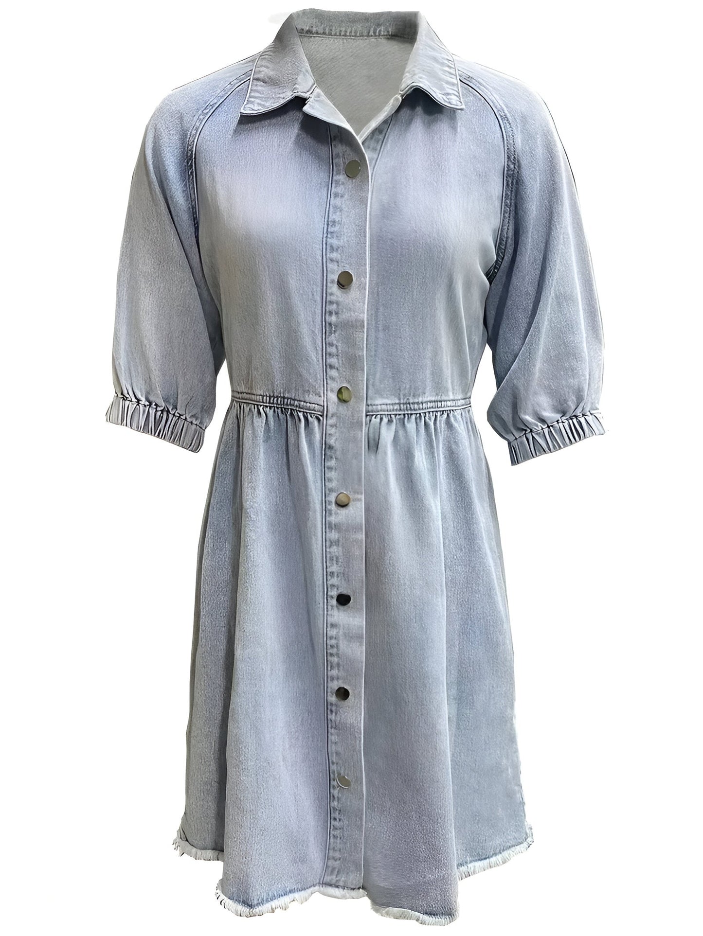 Jasmine - Robe en denim sans effort et sans style Bleu clair 2