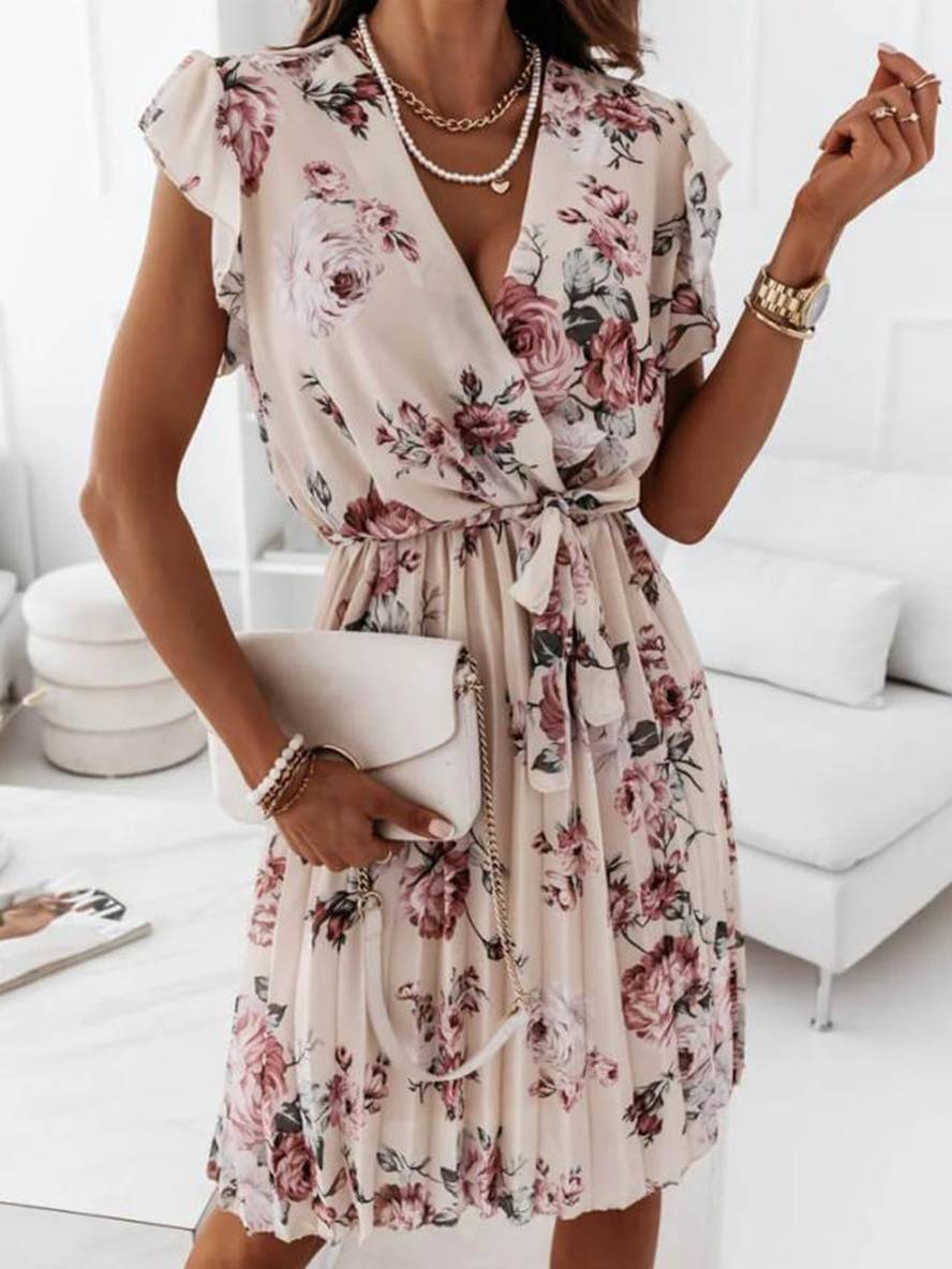 Jeanne – Robe Mi-Longue Fleurie Bohème Ceinturée Femme 11