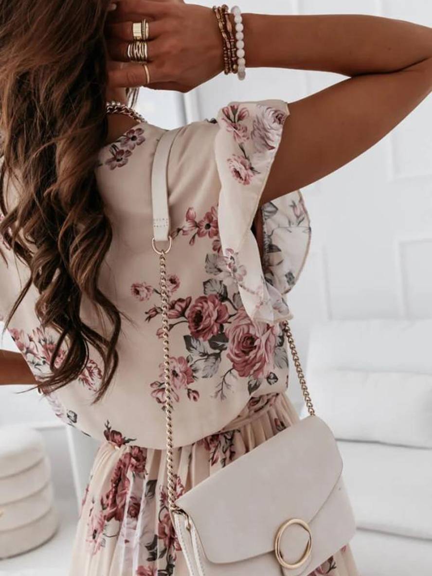 Jeanne – Robe Mi-Longue Fleurie Bohème Ceinturée Femme 13