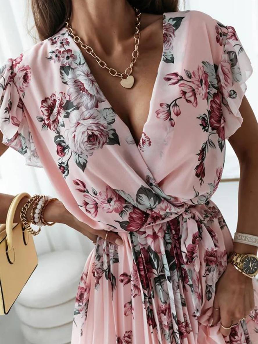 Jeanne – Robe Mi-Longue Fleurie Bohème Ceinturée Femme 18