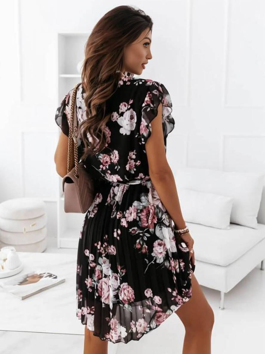 Jeanne – Robe Mi-Longue Fleurie Bohème Ceinturée Femme 2