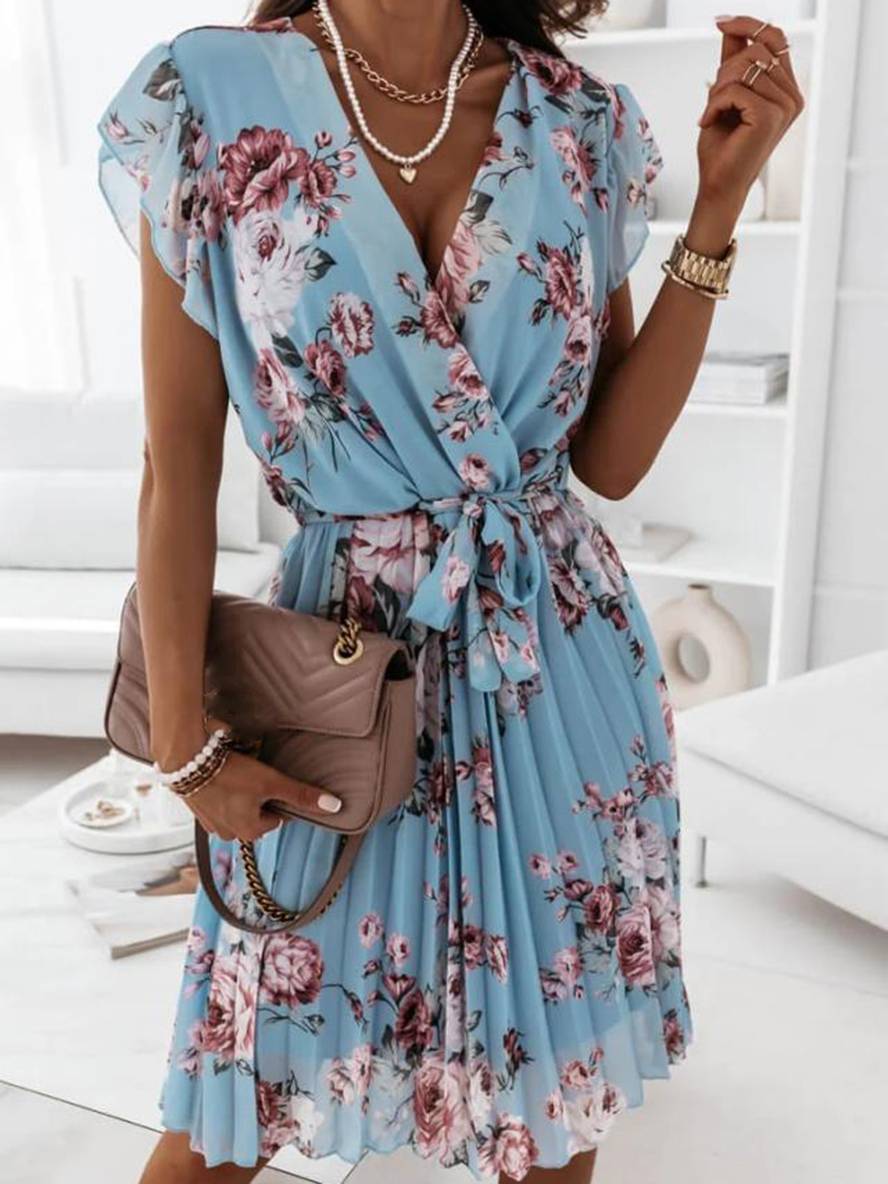 Jeanne – Robe Mi-Longue Fleurie Bohème Ceinturée Femme 6